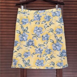 Bermuda Bay Silk Knee-Length A-Line Floral Skirt Lined Size L